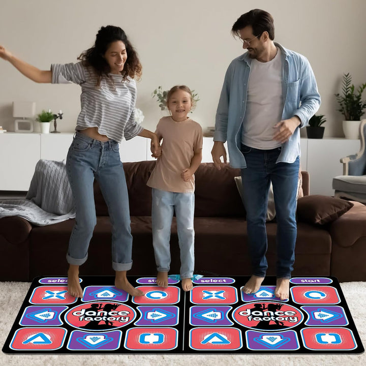 Tanzmatte 2-in-1 für TV und PC, doppelte Tanzmatte für Kinder und Erwachsene, interaktives D-Henkel-
