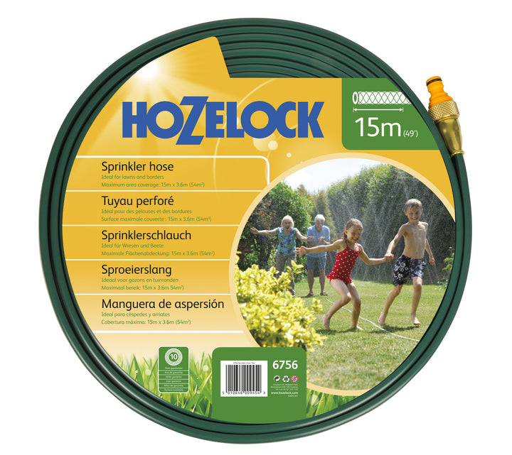 Hozelock Garten Schlauch Sprinkler-Schlauch 15 Meter und Grundausstattung, Bewässerungsfläche, Mehrf