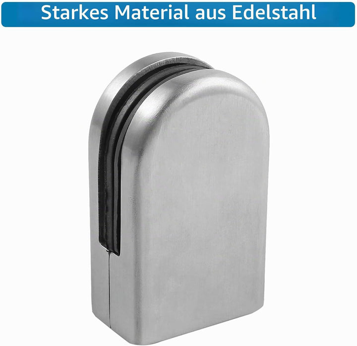 AUTOUTLET 8X Glashalter Set, Edelstahl Klemmhalter Glasclip Runder BodenGlasklemme 6-8mm, Verstellba