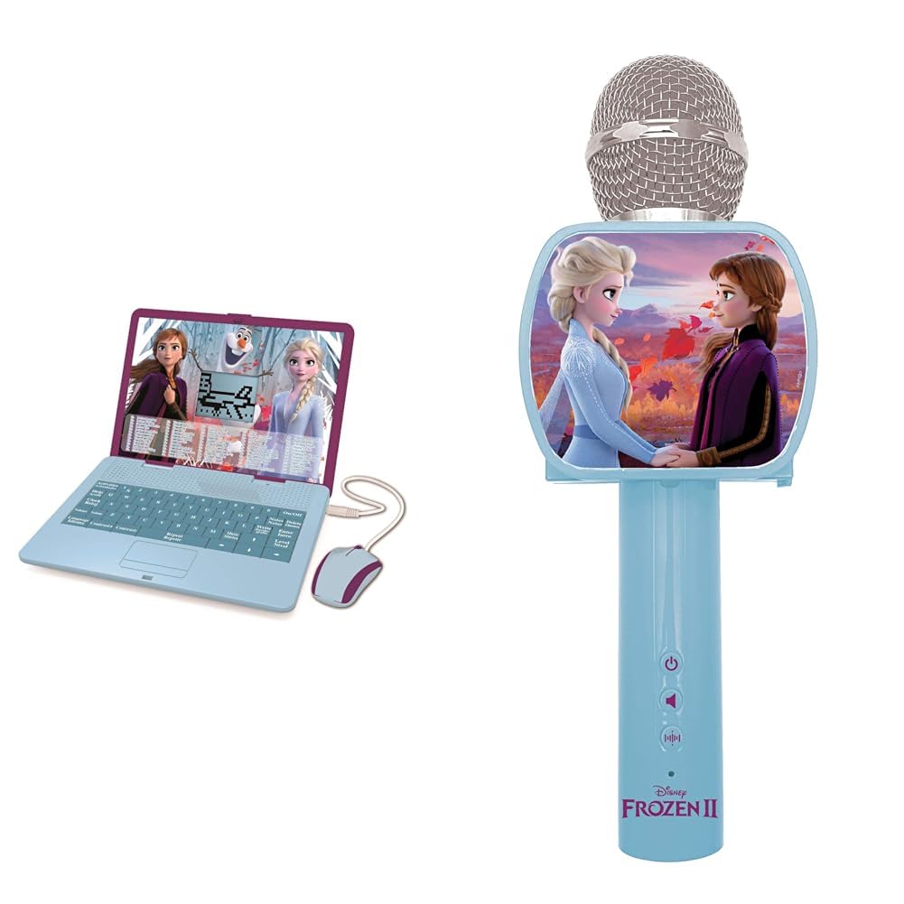 Lexibook JC598FZi3 Disney Frozen 2-Zweisprachiger Laptop & MIC240FZ Disney Frozen 2 Die Eiskönigin E
