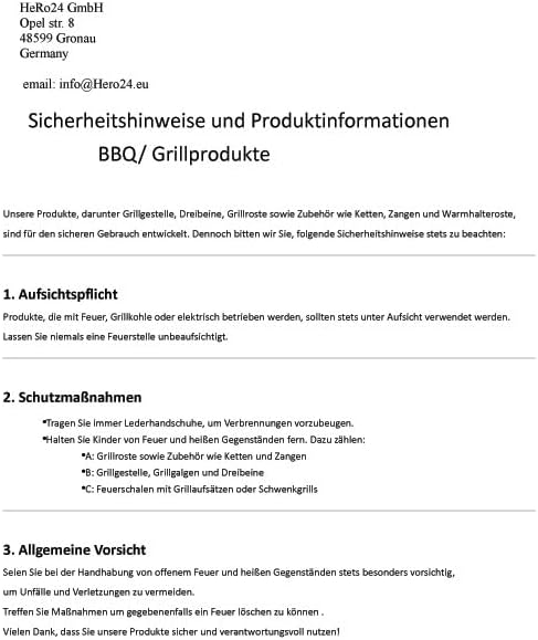DREIBEIN SCHWENKGRILL mit Kurbel und EDELSTAHL GRILLROST 50 cm mit TASCHE