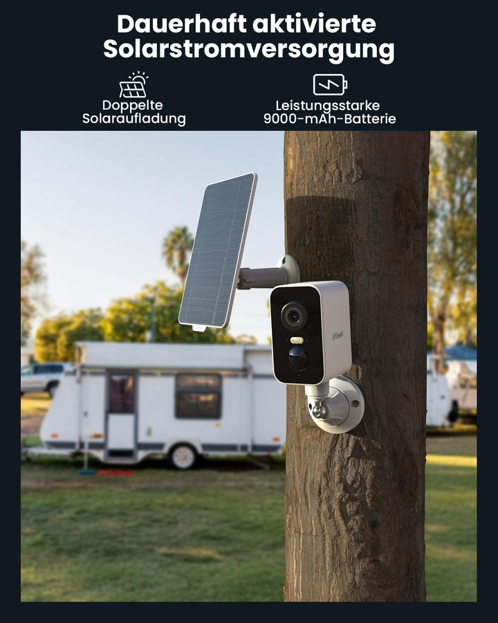 ieGeek Tragbare 4G Überwachungskamera mit SIM Karte, Magnetische Sicherheitskamera für Reisen ohne W
