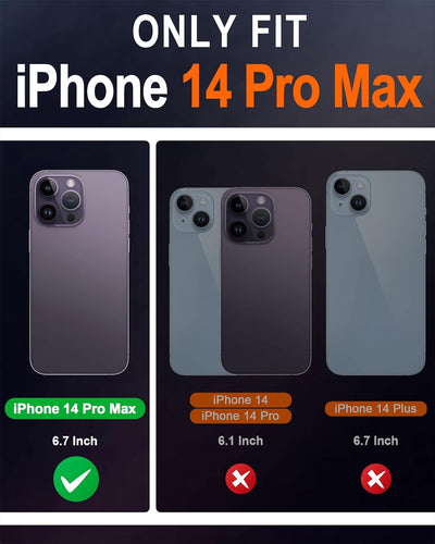 SHIELDON Hülle für iPhone 14 Pro Max 5G Schutzhülle [Echtleder] [Standfunktion] [Kartenfach], TPU Ma