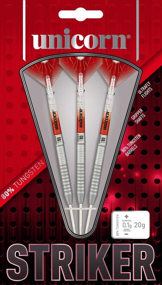 Unicorn Striker Dartpfeile Typ 2, 80% Wolfram, Stahlspitze 21 g rot, 21 g rot