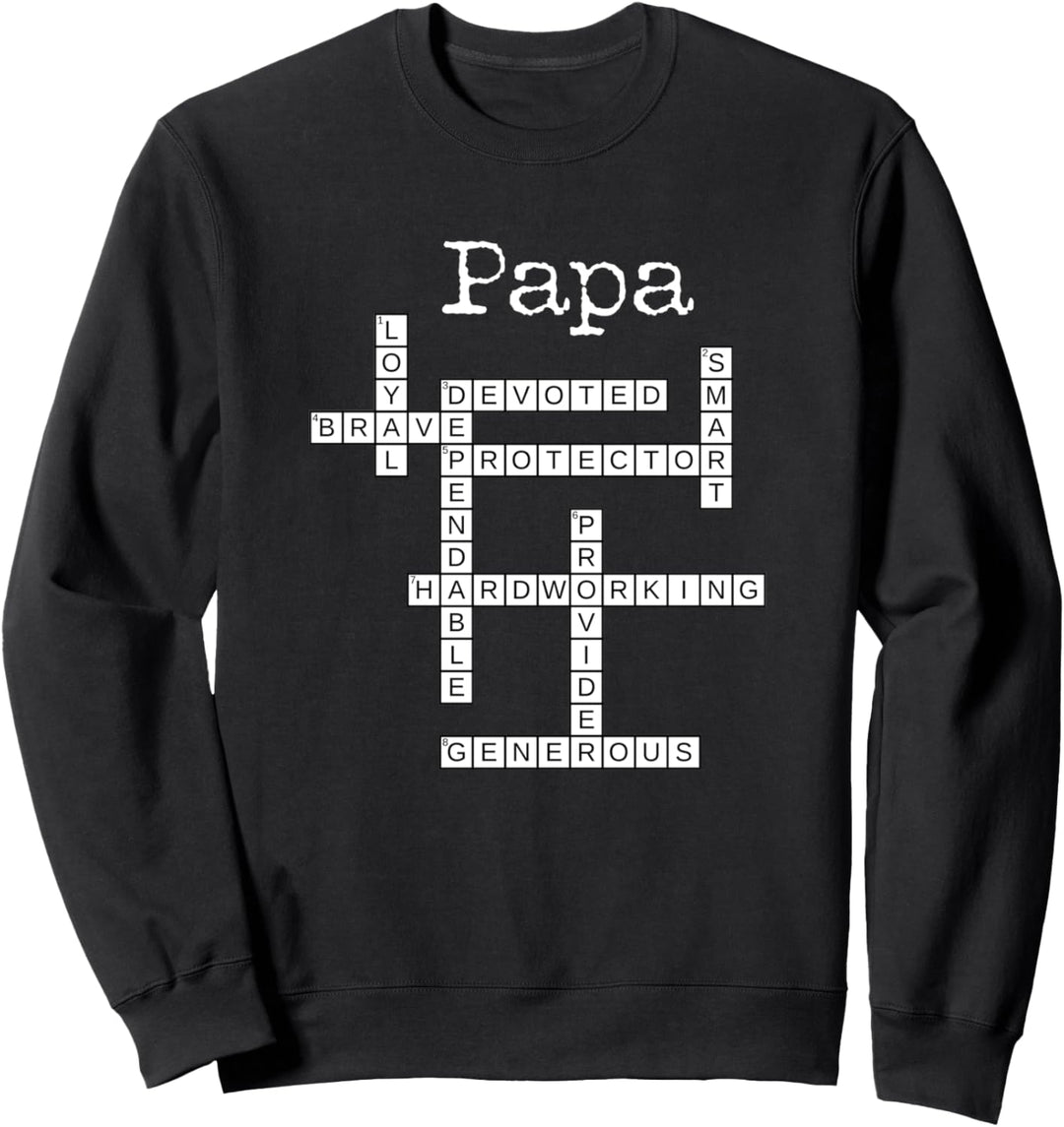 Papa Kreuzworträtsel / Vatertag Liebeswortspiele sagen Sweatshirt