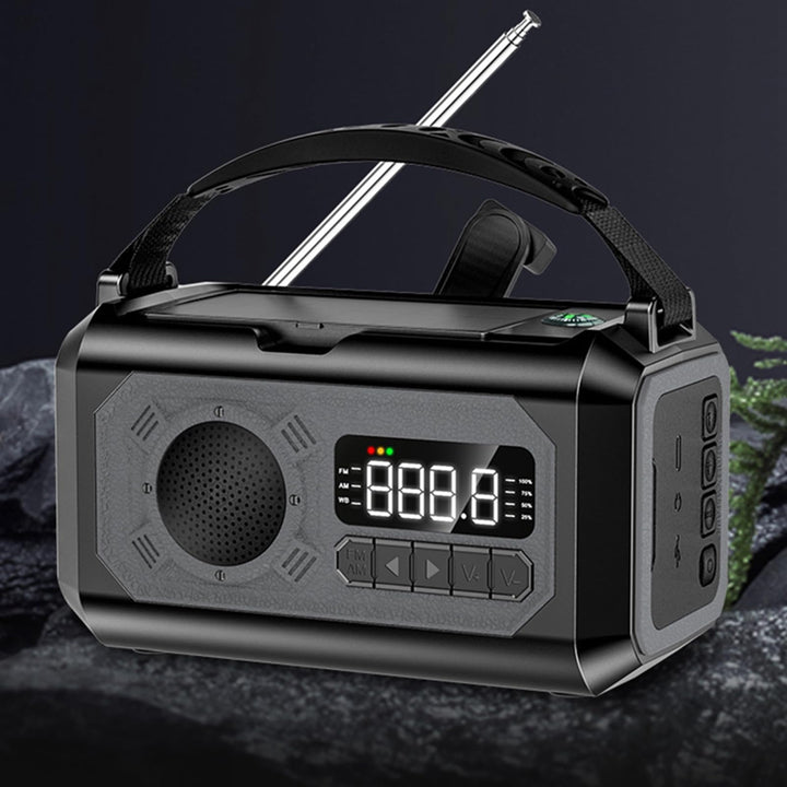 12000 MAh Notfall-Wetterradio, Tragbares Notfall-Wetterradio, Solarradio, Handkurbel-Wetterradio mit