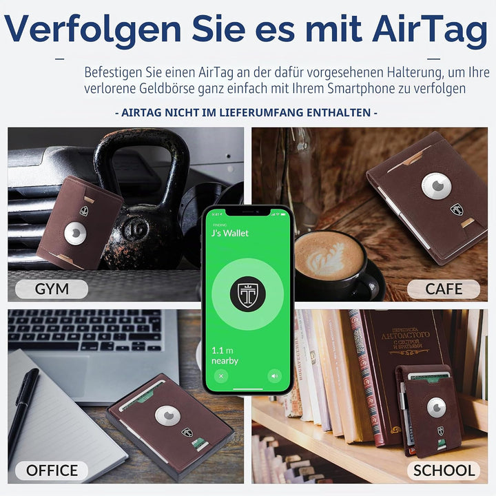 TRAVANDO börse mit klammer â€žRIOâ€œ â€“ Herren-Geldbörsen, schmale Vordertasche, RFID-blockierender