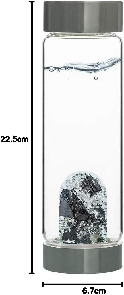 VitaJuwel ViA VISION - Wasserflasche mit echtem Edelschungit und Bergkristall