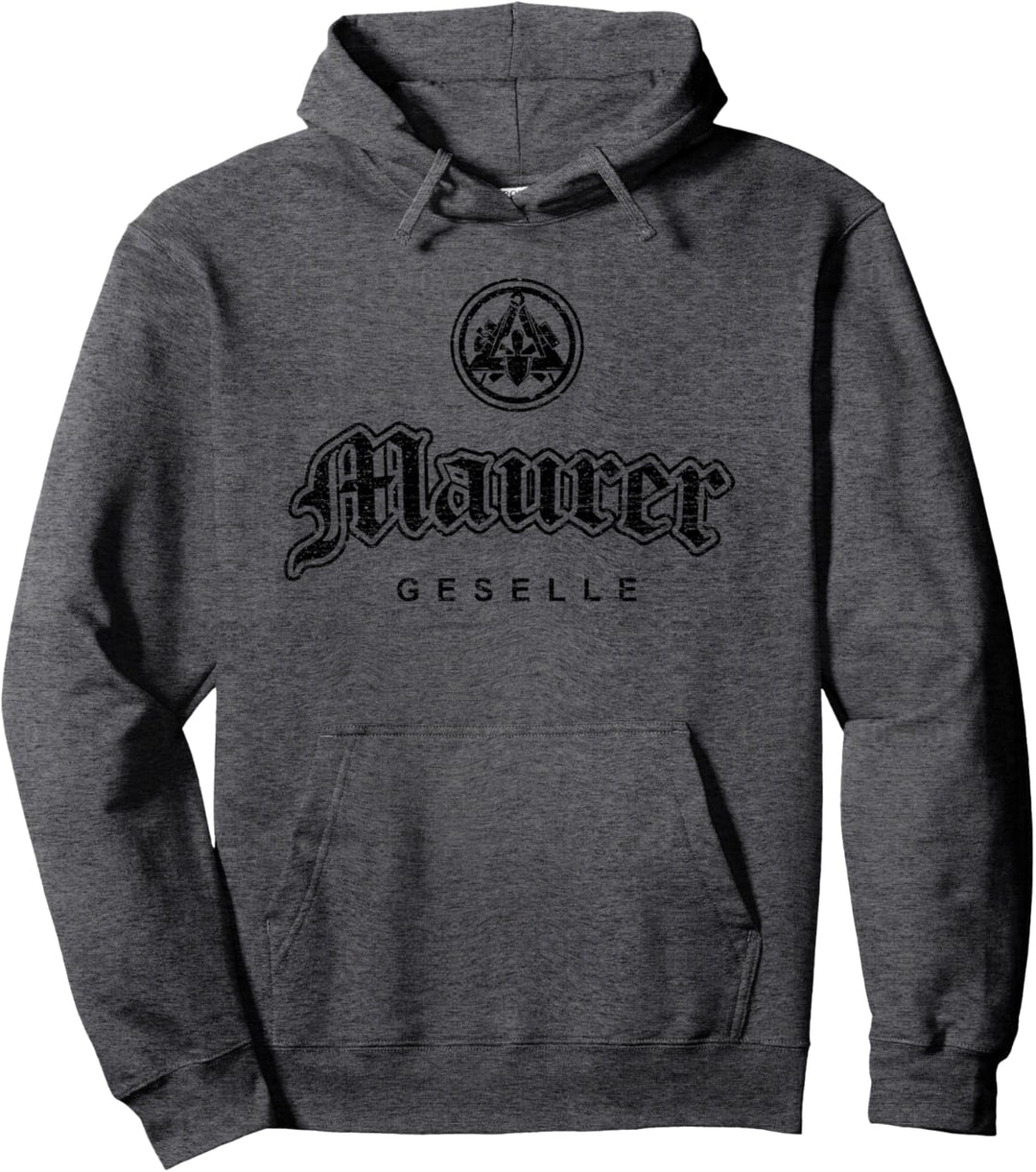 Zunftzeichen Maurer Geselle in alt-gotischer Schrift Pullover Hoodie