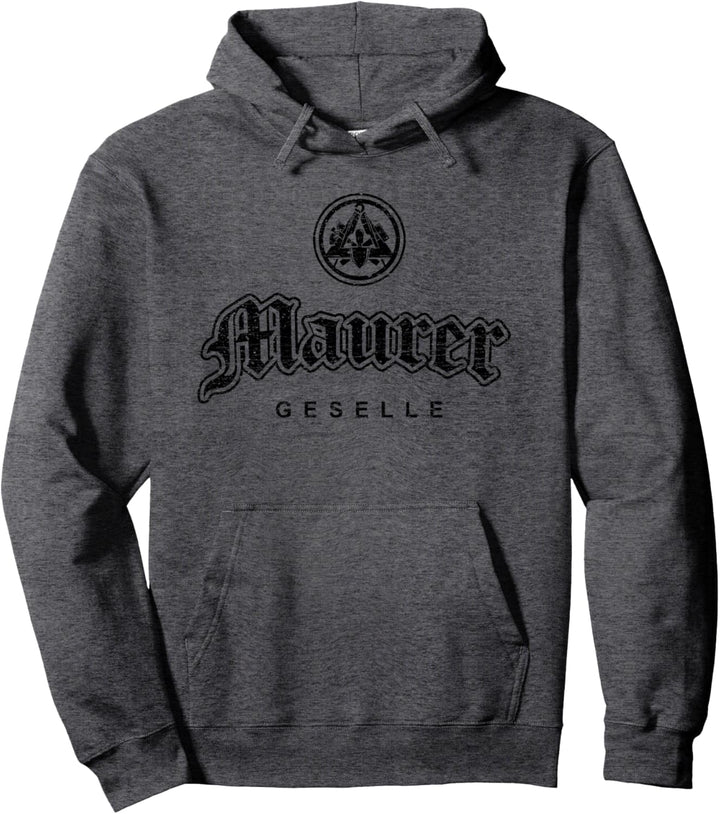Zunftzeichen Maurer Geselle in alt-gotischer Schrift Pullover Hoodie