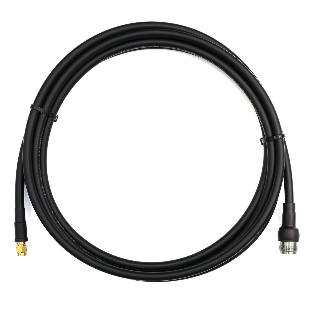 12m RP-SMA Stecker auf N Buchse Koaxialkabel – 12 Meter 5D-FB Verlustarmes Antennenkabel Ø7.5mm Verl