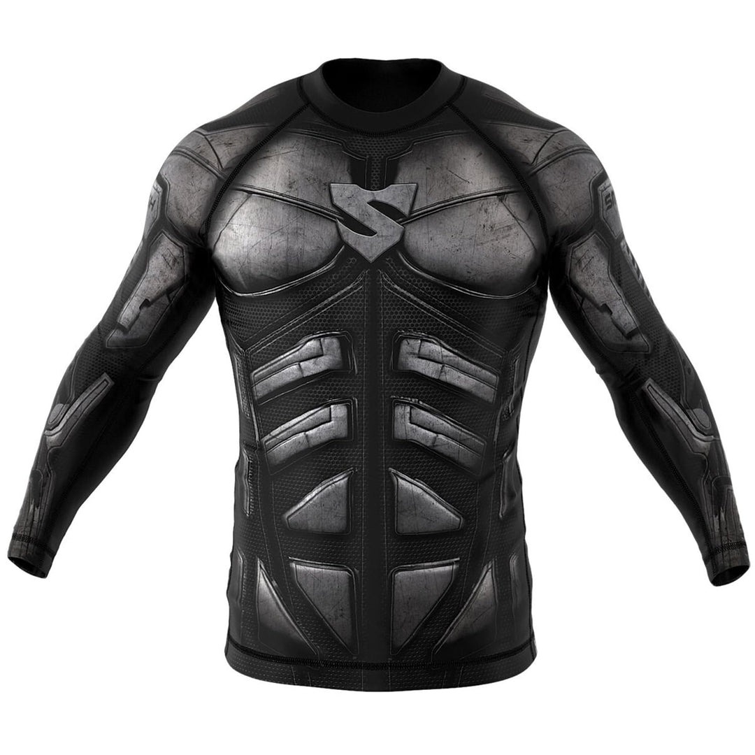 SMMASH Funktionsshirt Herren Rashguard Langarm Sportshirt MMA Thaibox Muay Thai Kickboxen Atmungsakt