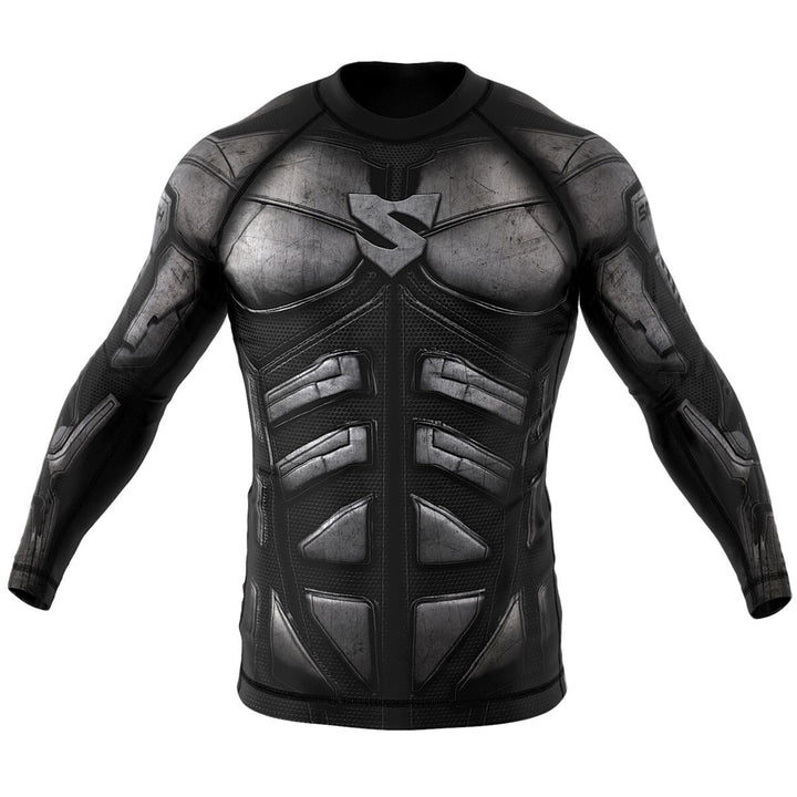SMMASH Funktionsshirt Herren Rashguard Langarm Sportshirt MMA Thaibox Muay Thai Kickboxen Atmungsakt