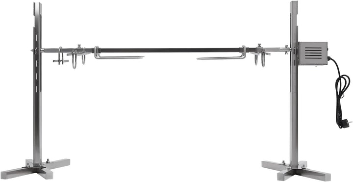 BBQ Edelstahl Spanferkelgrill mit Motor, elektrisches BBQ Drehspiess Grill Set höhenverstellbarer Gr