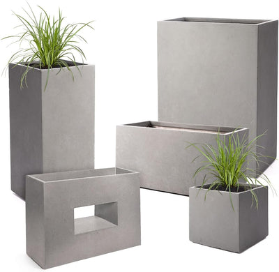 Pflanzwerk® Pflanzkübel Cube Grau 45x55x55cm *Frostbeständiger Blumenkübel* *UV-Schutz* *Qualitätswa