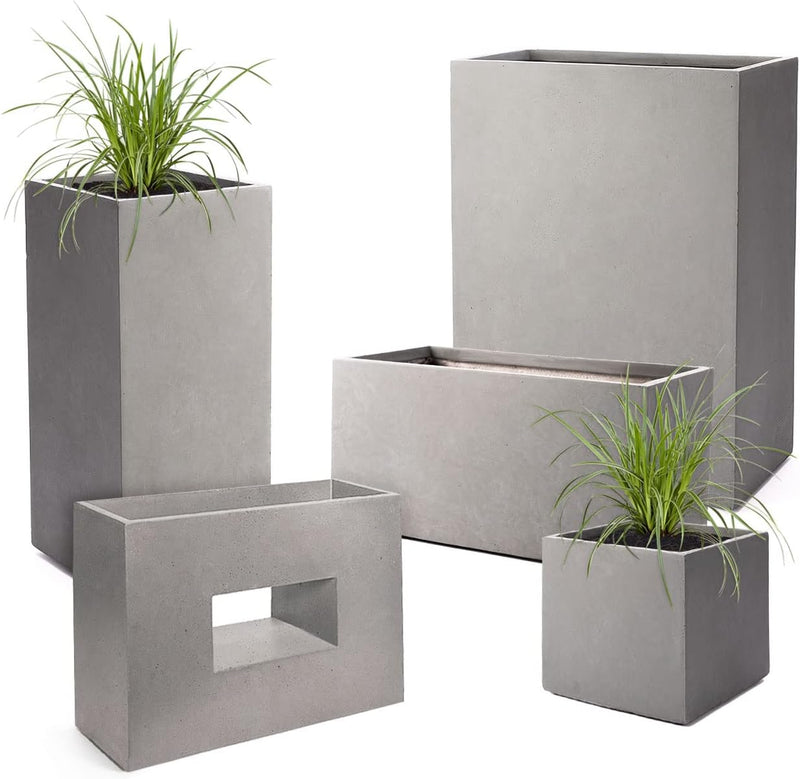 Pflanzwerk® Pflanzkübel Cube Grau 45x55x55cm *Frostbeständiger Blumenkübel* *UV-Schutz* *Qualitätswa