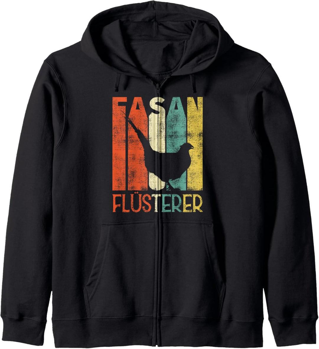 Lustiges Fasan Flüsterer Retro Vogel Jäger Kapuzenjacke