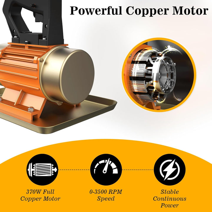 Betonrüttler Klein Rüttelplatte Elektrisch, Verdichter Stampfer Bodenverdichter, 370W Rüttler, Ein-K
