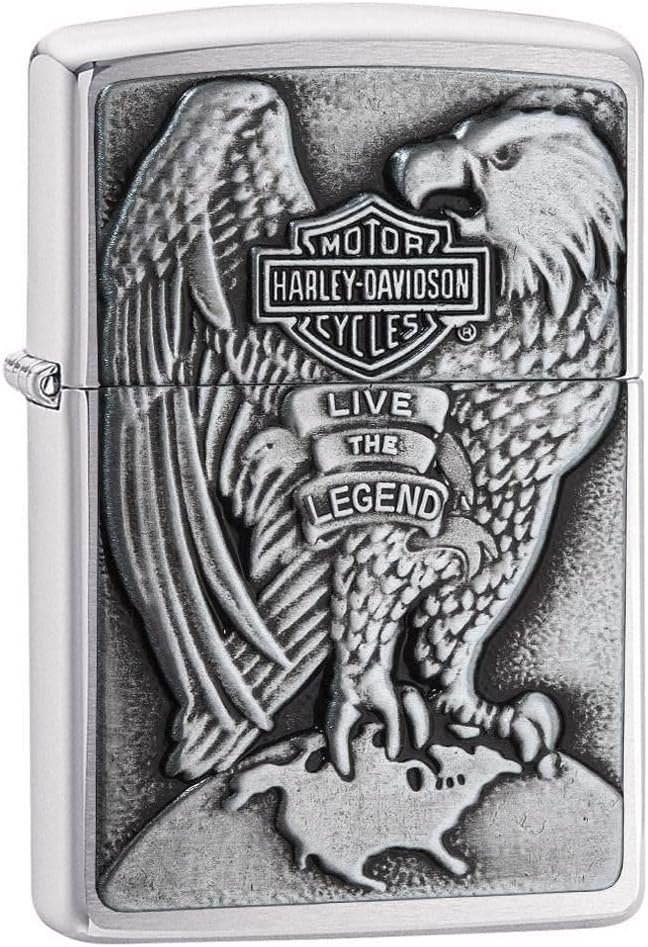 Zippo 2000083 Harley Davidson - Made in USA - Eagle & Globe - Chrome brushed