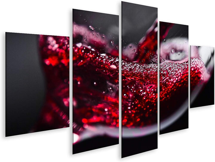 islandburner Bild auf Leinwand Rotwein Im Weinglas Auf Schwarzem Hintergrund 2 Bilder Wandbilder Pos