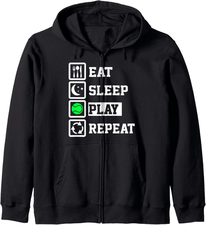Eat Sleep Tennis Repeat Funny Tennis Kapuzenjacke