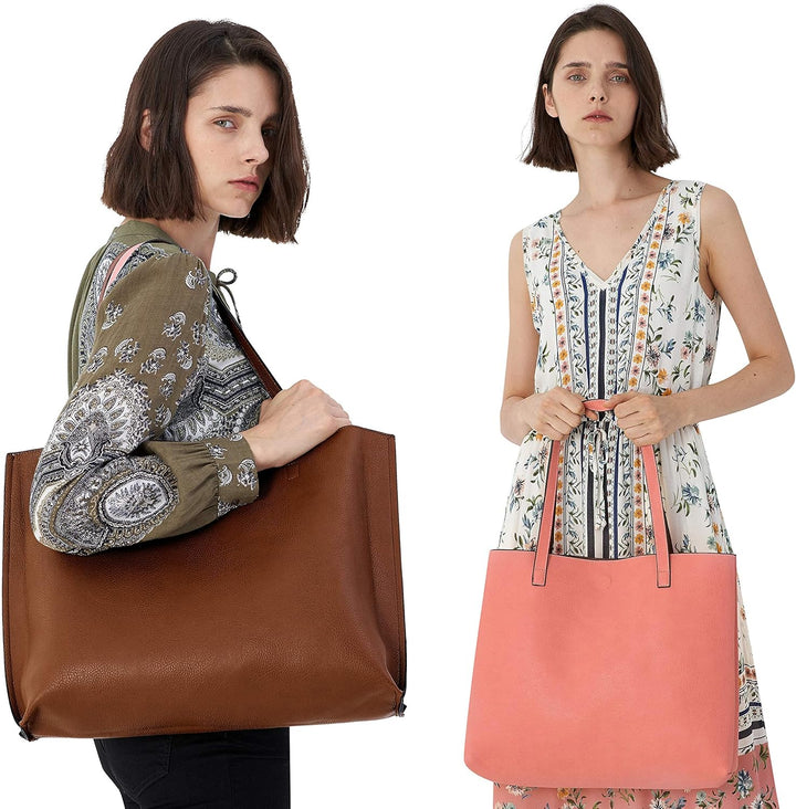 Scarleton stilvolle reversible tote handtasche für Damen, vegan leder schultertasche, hobo tasche, s