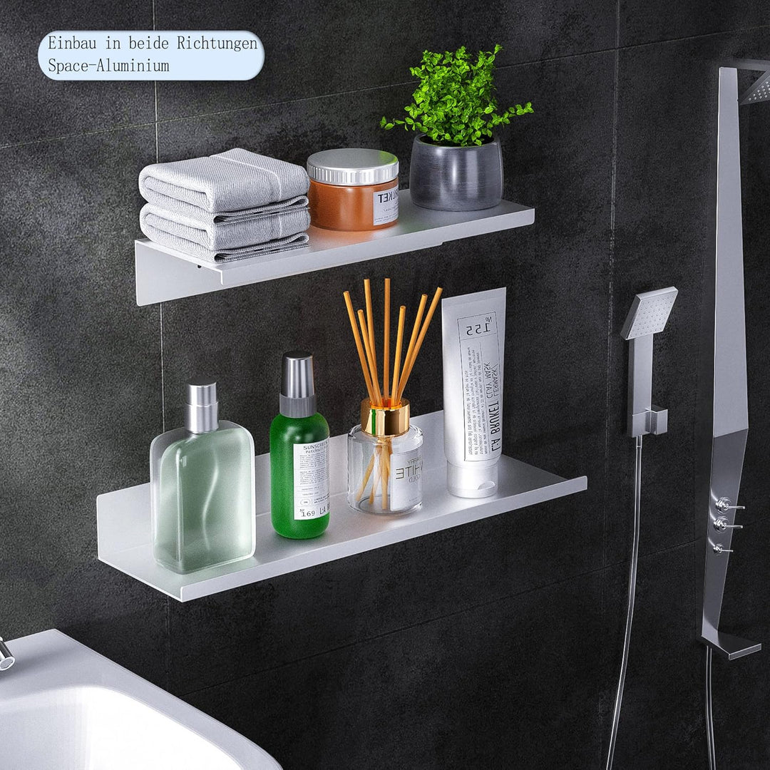 Duschablage Badezimmer Regal Ohne Bohren, 2er Set Badregal Duschkorb Ablagen Wandregal Duschregal Se