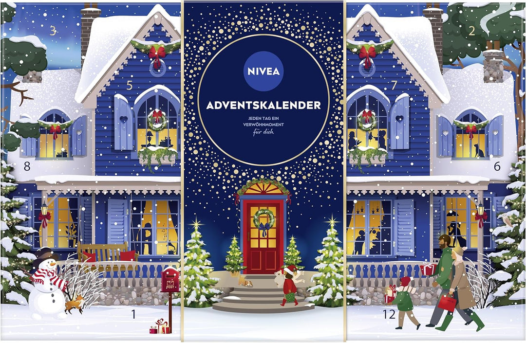 NIVEA Adventskalender 2025 – 24 Türchen mit verwöhnenden Überraschungen, Weihnachtskalender mit Pfle