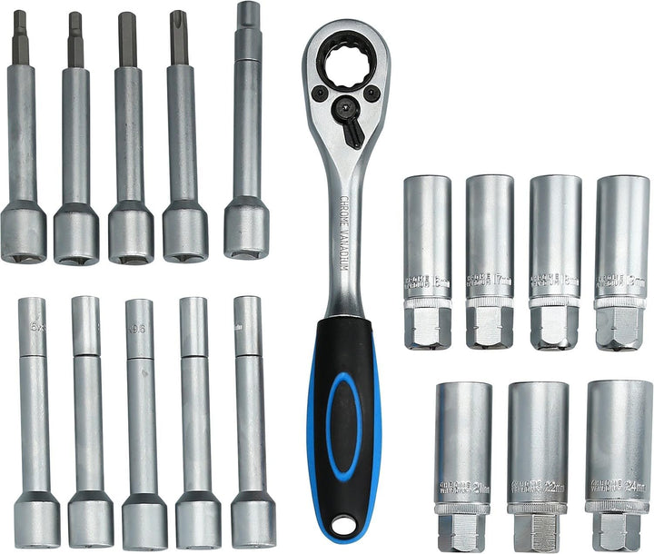 Brilliant Tools BT651250 Stossdämpfer-Werkzeug-Satz, 18-tlg 18-Tlg. Schwarz Silber, 18-Tlg. Schwarz