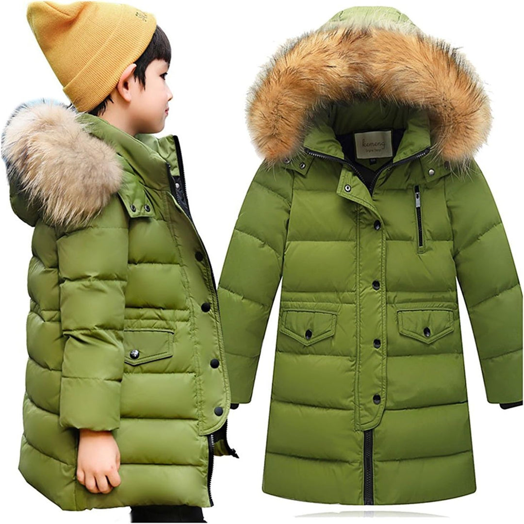 Wulide Kinder Mädchen Daunenjacken Winterjacke Daunenmantel mit Kapuze 98 Grün, 98 Grün