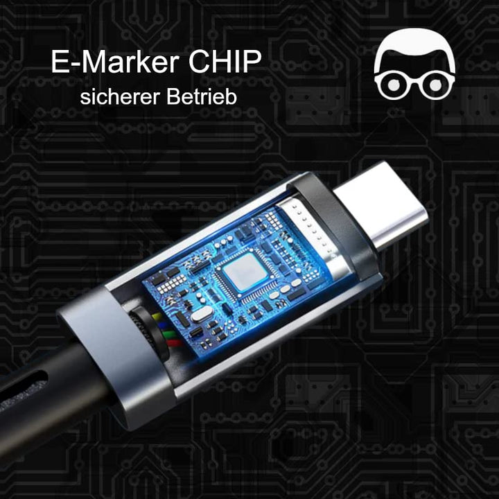 Thunderbolt 4 - 90° Winkel Kabel, Unterstützt 4k 8K HD Display, 40 Gbit/s Datentransfer, Monitorkabe