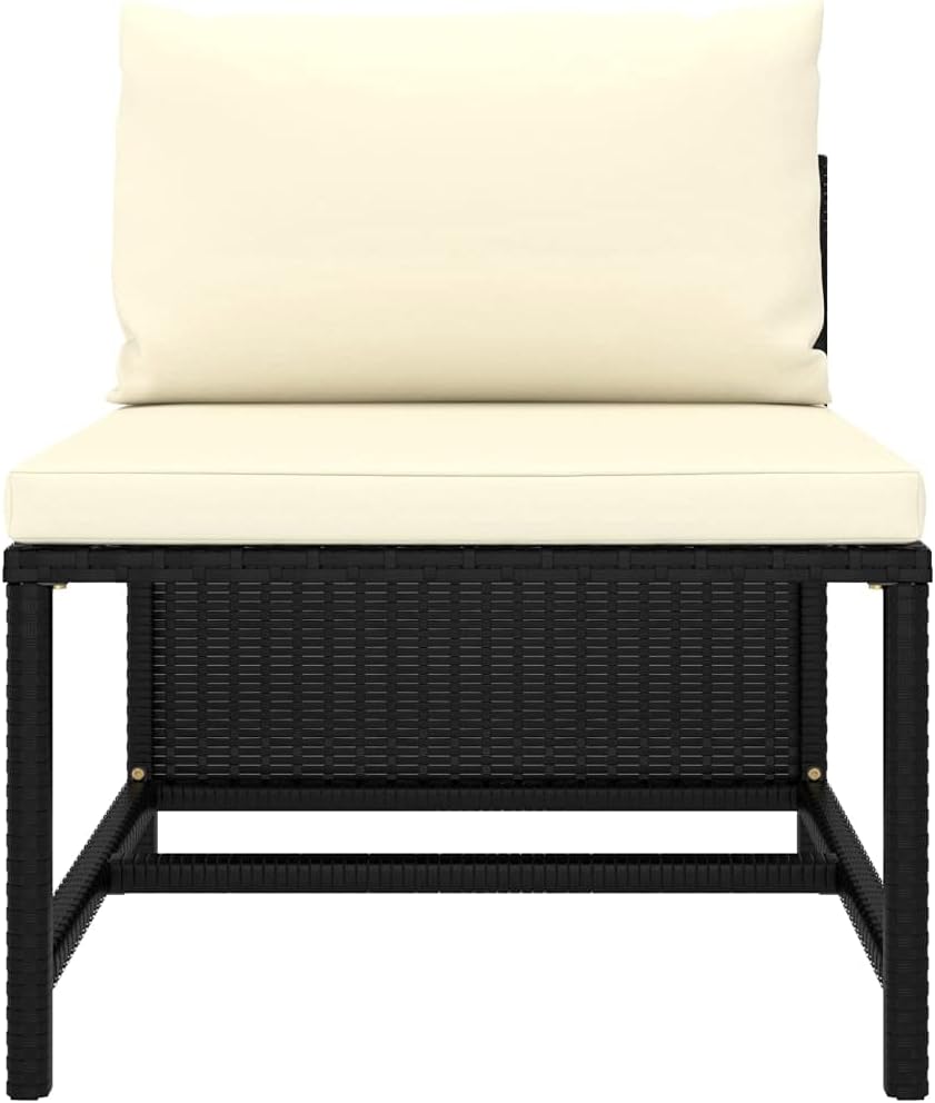 vidaXL Gartensofa 4-Sitzer mit Auflagen Lounge Sofa Couch Sitzgruppe Ecksofa Mittelsofa Sitzgarnitur