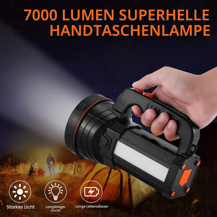 AF-WAN LED Handscheinwerfer 7000 Lumens,LED Taschenlampe,Wiederaufladbare CREE Led Handscheinwerfer