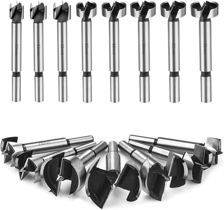 HPHOPE Forstnerbohrer Set für Holz - Satz 15tlg Forstner Bohrer für Holz Ø10-50mm, Holz Forstner Bit