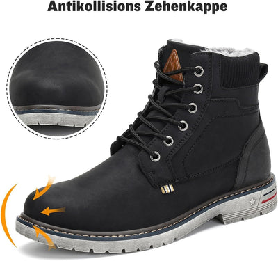 Mishansha Warme Gefüttert Winterschuhe Herren Damen Wasserabweisend Winterstiefel Wanderschuhe Gr.36