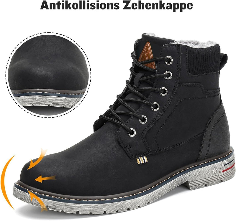 Mishansha Warme Gefüttert Winterschuhe Herren Damen Wasserabweisend Winterstiefel Wanderschuhe Gr.36