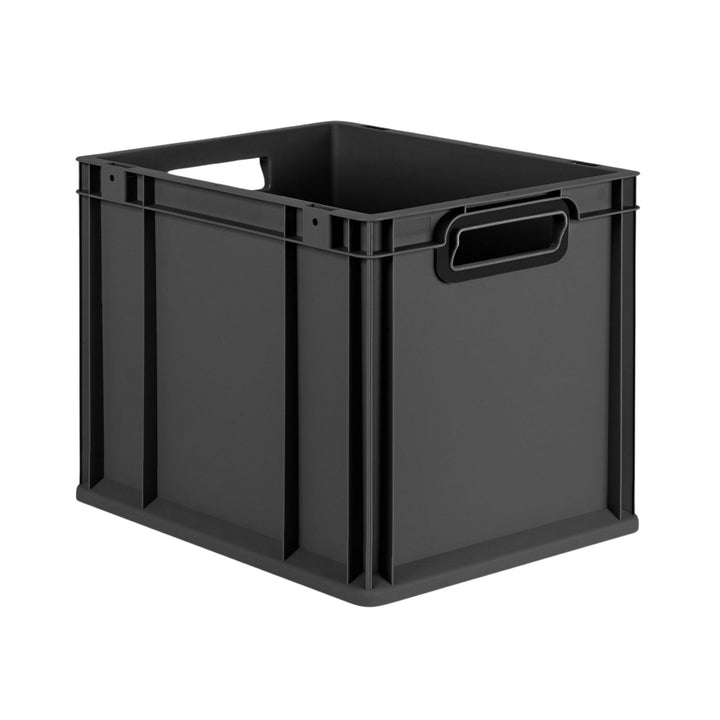 PROREGAL Eurobox NextGen Color | HxBxT 32x30x40cm | 30 Liter | Griffe schwarz offen | Glatter Boden