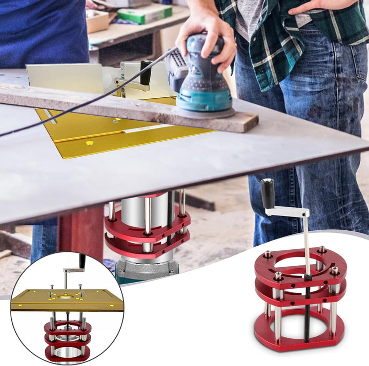 plplaaoo Router Lift Präzise System 4-Backen-Hebebühne Klemm-Frästisch-Hebesystem Oberfräse Tisch He