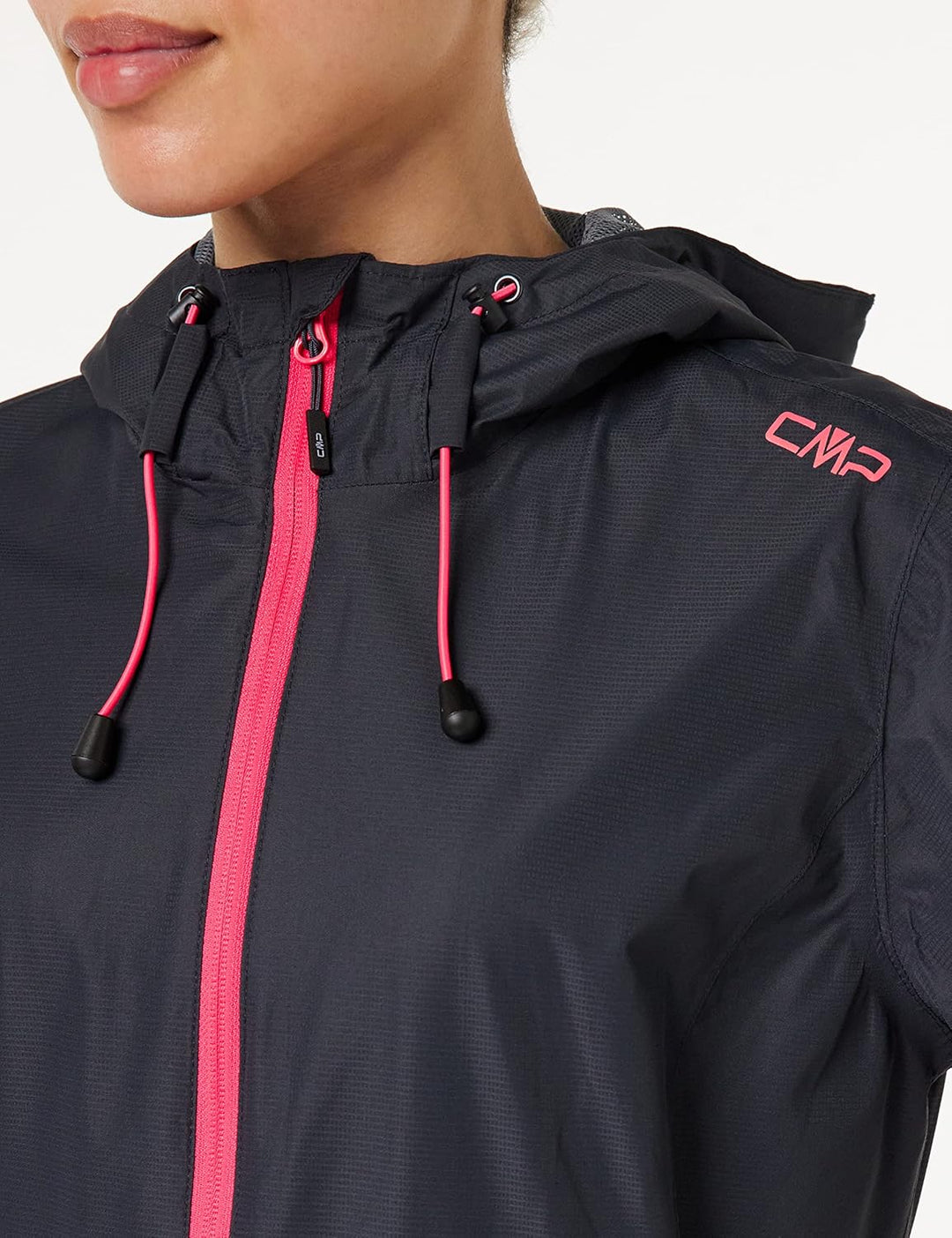 CMP Damen Regenjacke Woman Rain Jacket Fix Hood XXS Anthrazit-glanz, XXS Anthrazit-glanz