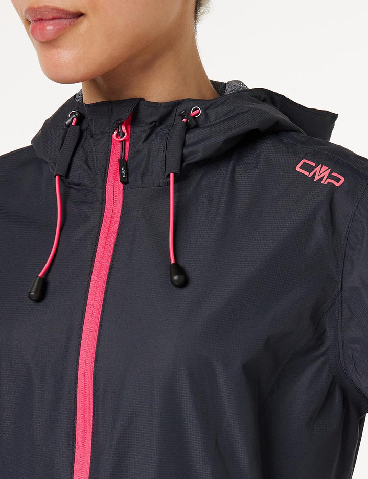CMP Damen Regenjacke Woman Rain Jacket Fix Hood XXS Anthrazit-glanz, XXS Anthrazit-glanz