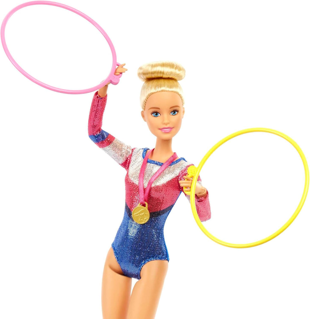 Barbie You Can Be Anything Series, Turnerin, Barbie-Puppe mit blonden Haaren, Schwebebalken, Turnbeu