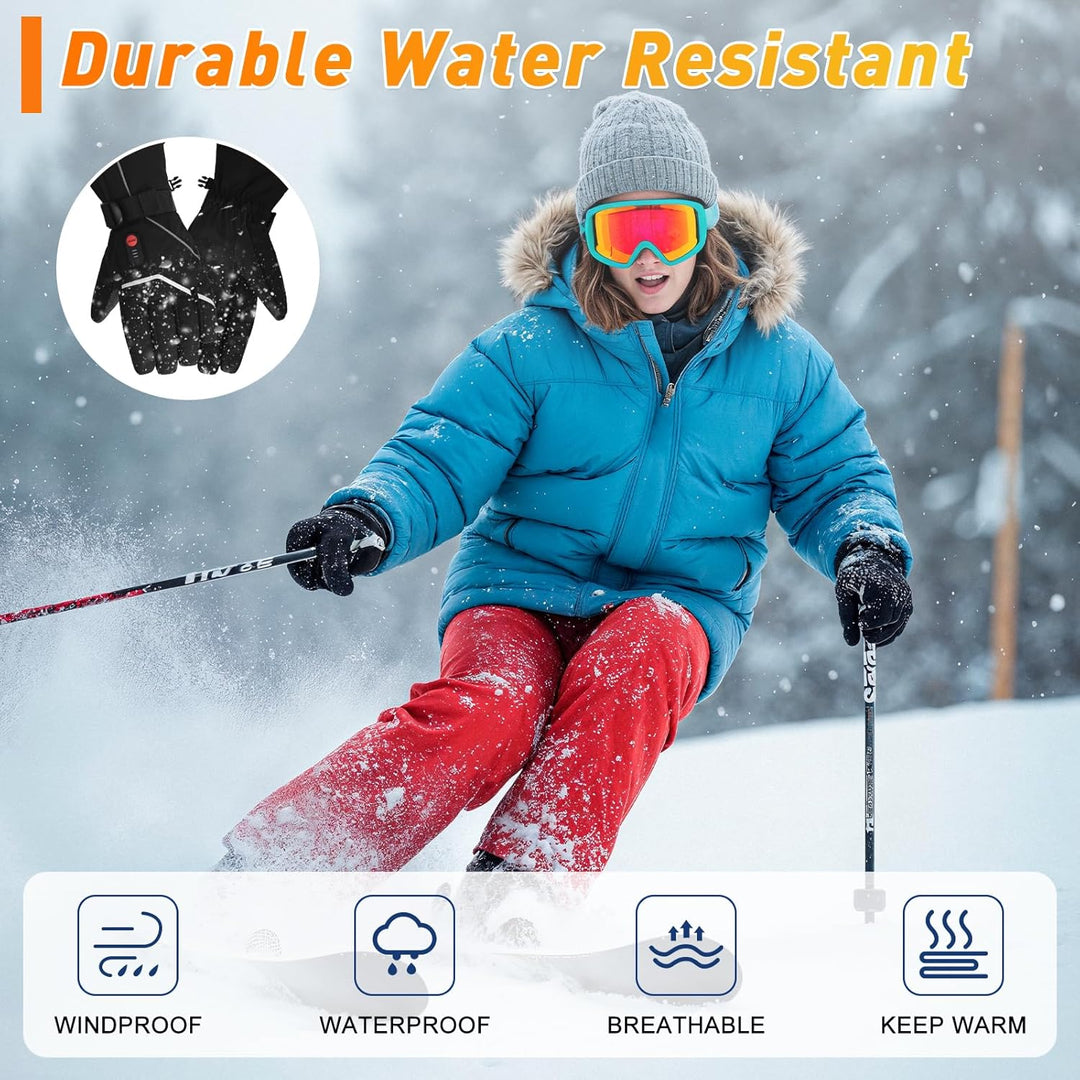 COVVY Beheizte Handschuhe,3 beheizte, temperaturverstellbare Touchscreen-Handschuhe,wiederaufladbare