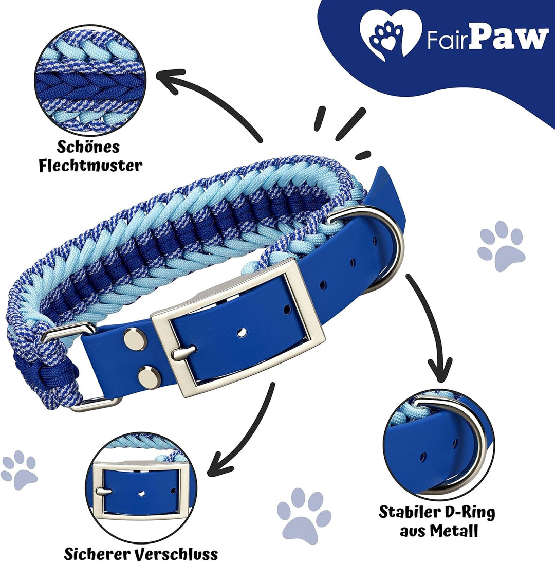 Hunde Halsband aus Paracord geflochten - Nachhaltig & Handgefertigt - Dog Collar - Breites Hundehals