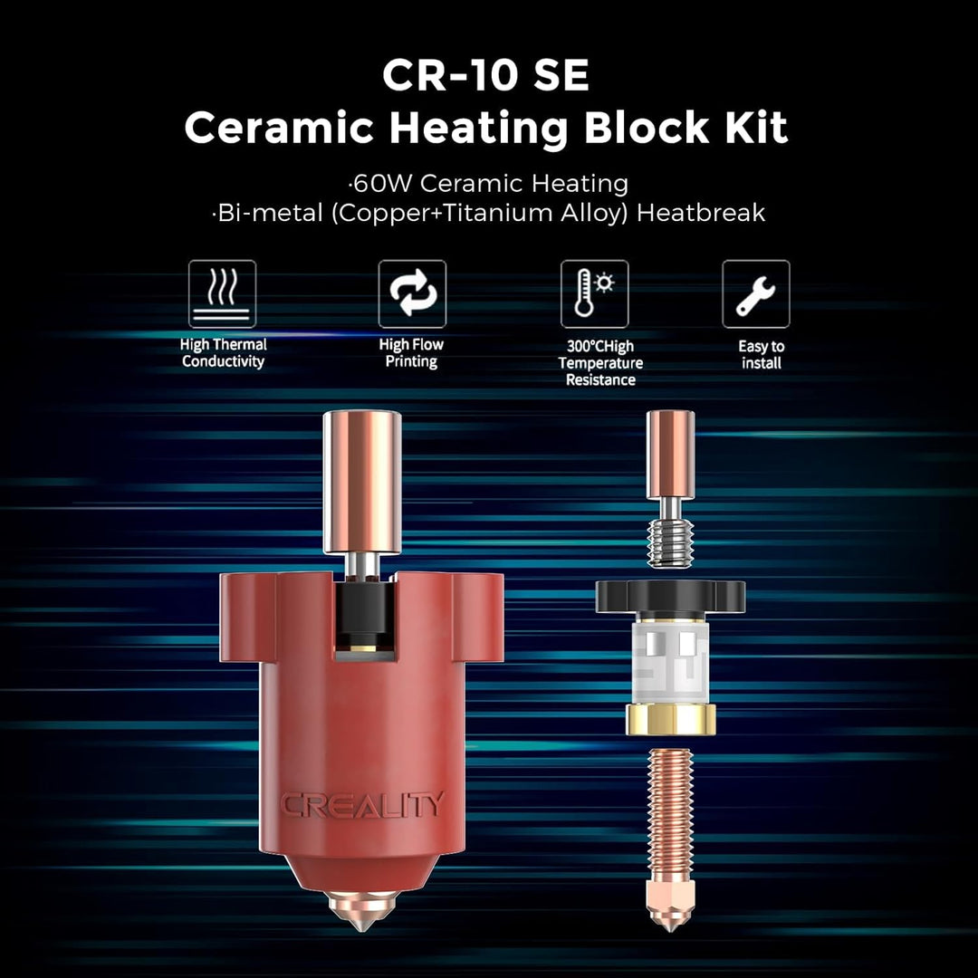 Creality Offiziell CR-10 SE Hotend-Kit, keramischer Heizblock-Kit 300°C 60W Schnellheizungskeramik m