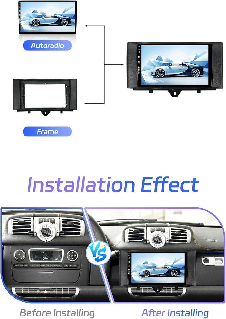 JOYX Android 13 IPS Autoradio Passt für Mercedes Benz Smart Fortwo (2011-2015) - 4G+64G - Eingebaut