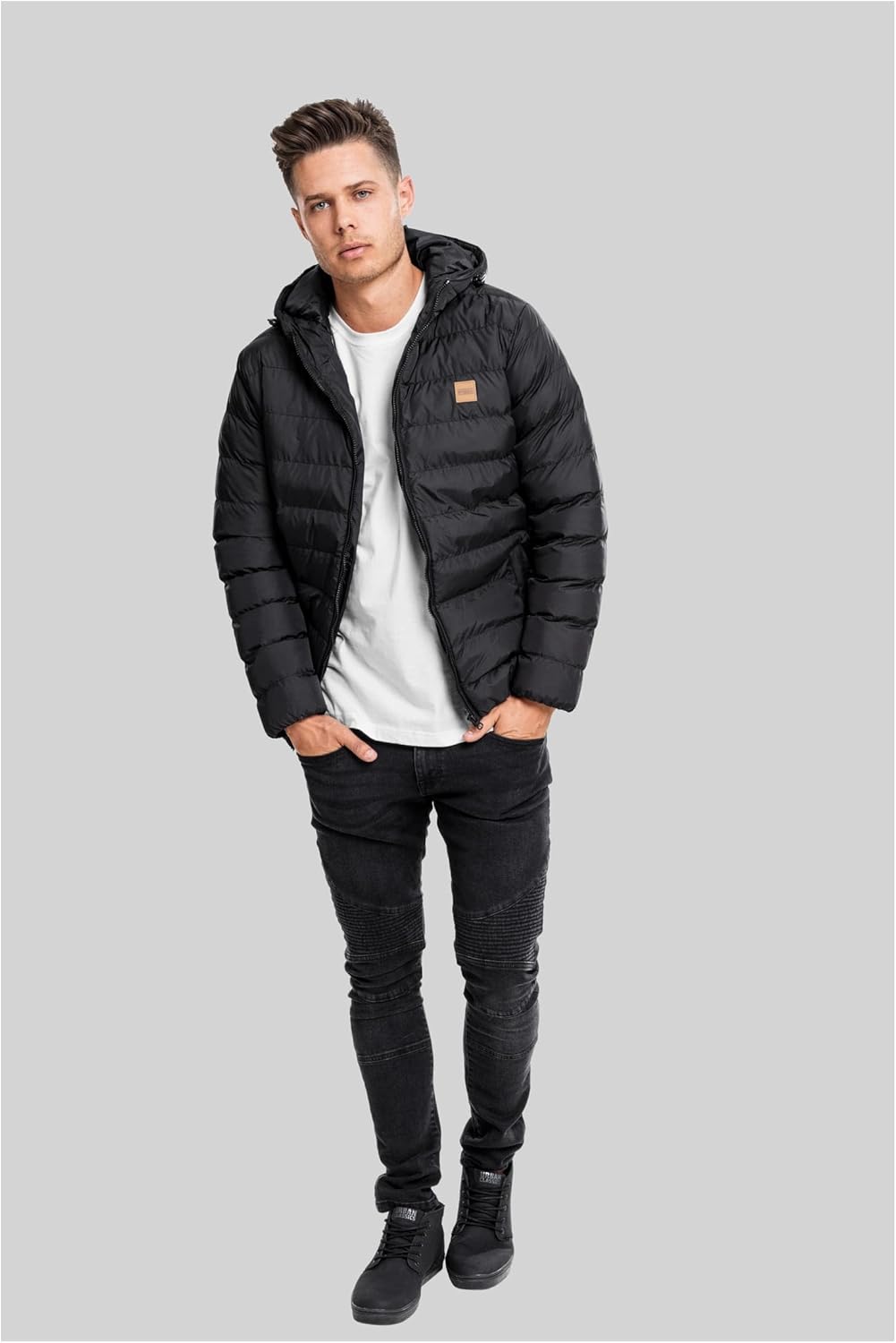 Urban Classics Herren Jacke Basic Bubble Jacket, Winterjacke für Männer mit Kapuze, in vielen Farben