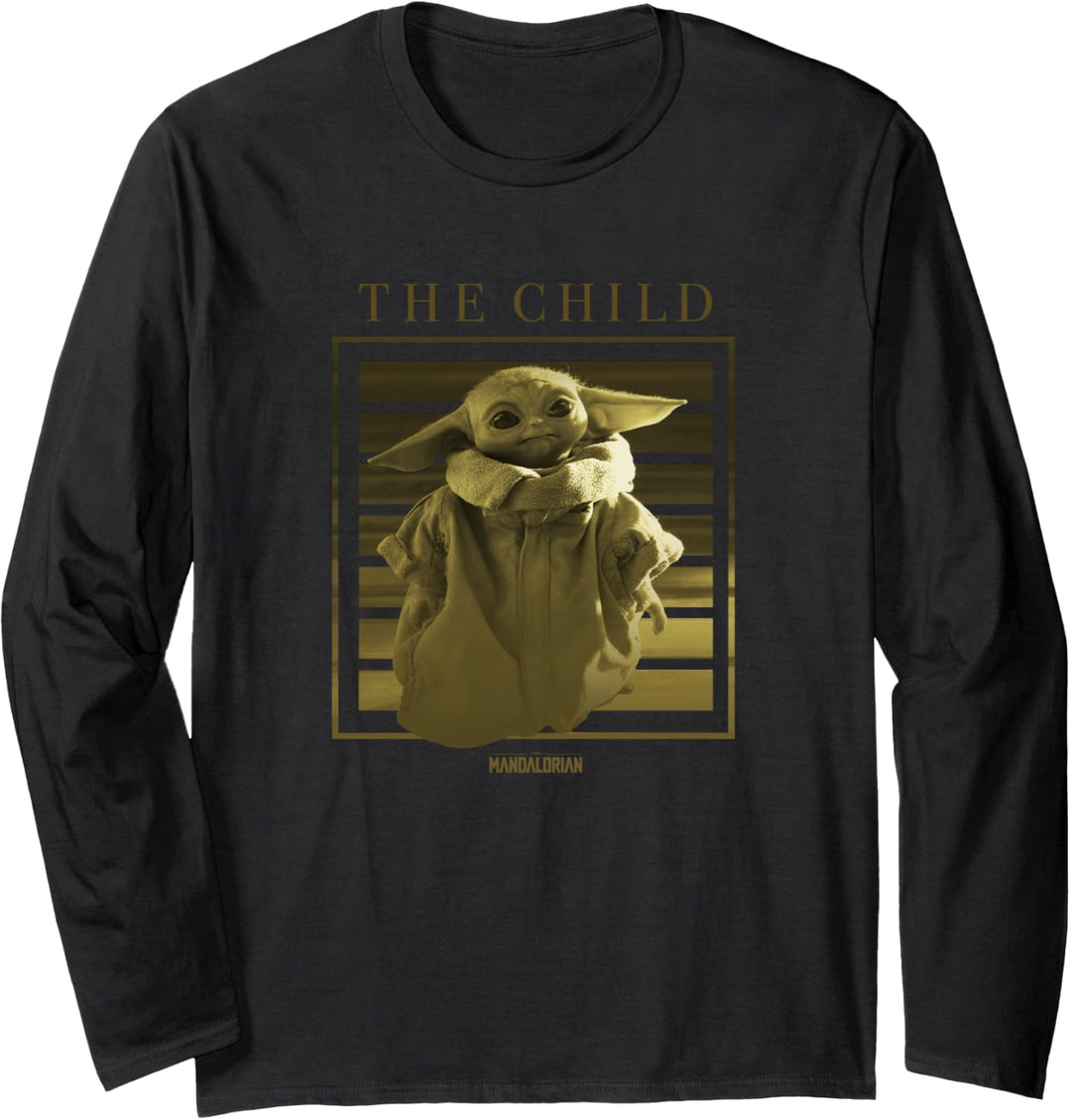 Star Wars The Mandalorian The Child Lined Portrait Poster Langarmshirt