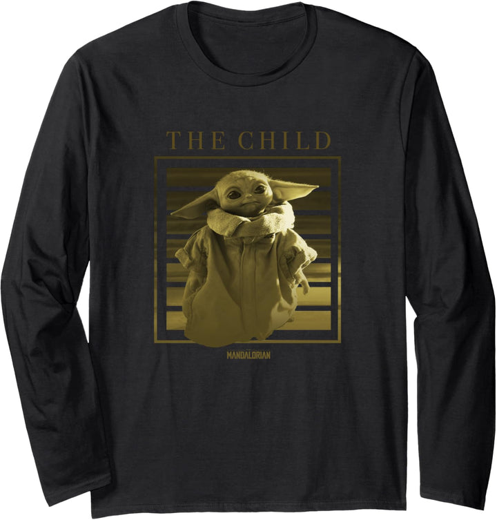 Star Wars The Mandalorian The Child Lined Portrait Poster Langarmshirt