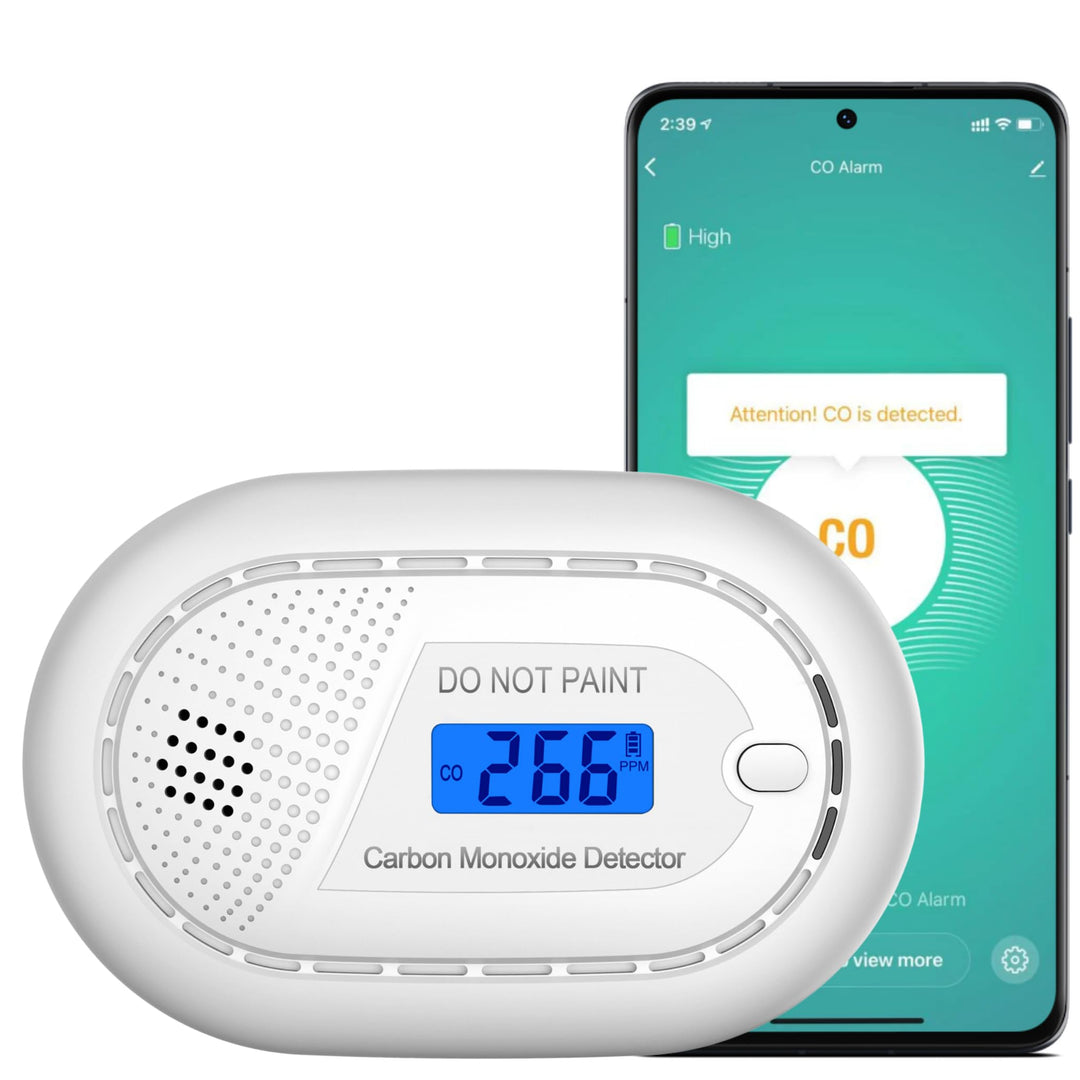 Kohlenmonoxid Melder WLAN - 10 Jahre Batterie - Smart CO Melder Vernetzt mit App Tuya &amp; Smartlife -
