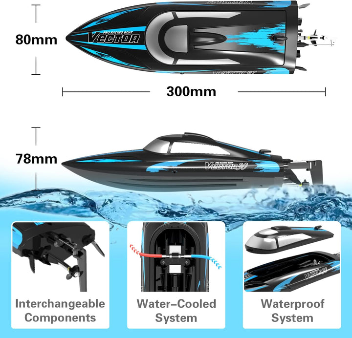 VOLANTEXRC RC Boot ferngesteuerte Boote Vector30, 2,4 GHz Rennboot RC Boot für Pools und Seen, 20+km